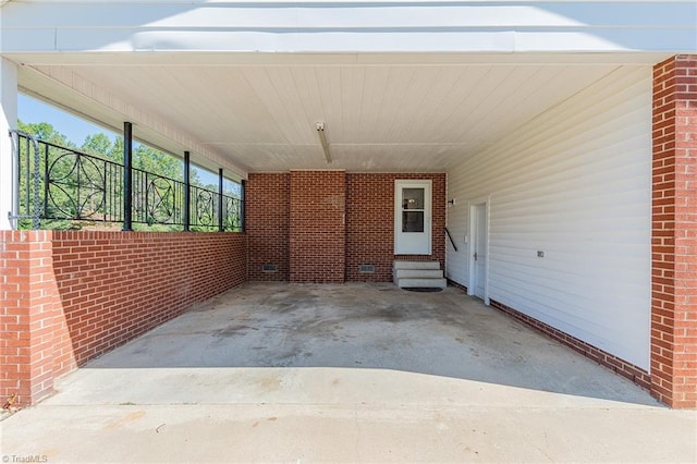 view of patio with a carport