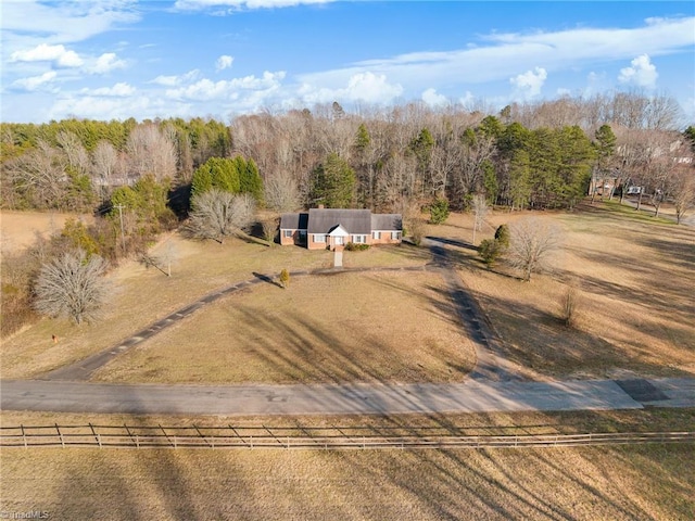 drone / aerial view featuring a rural view