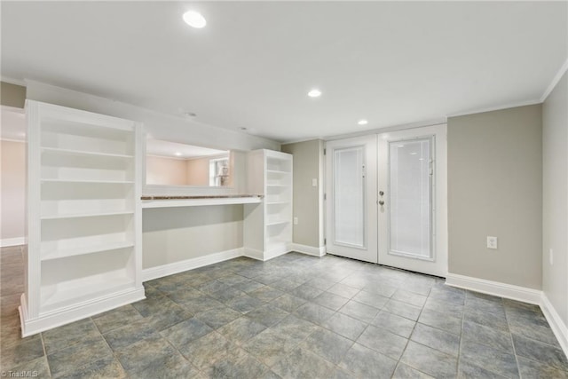 interior space featuring french doors