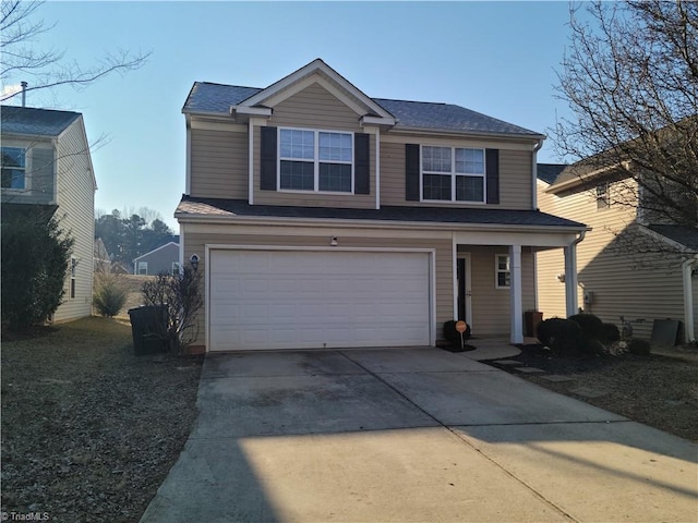 view of front of home with a garage