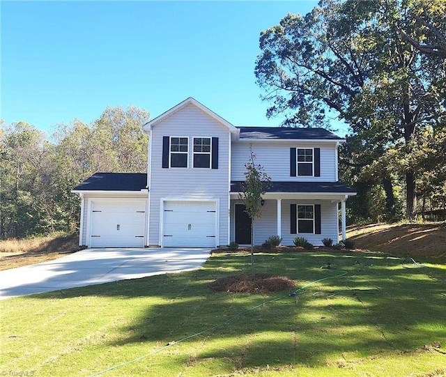 view of front of home with a front yard