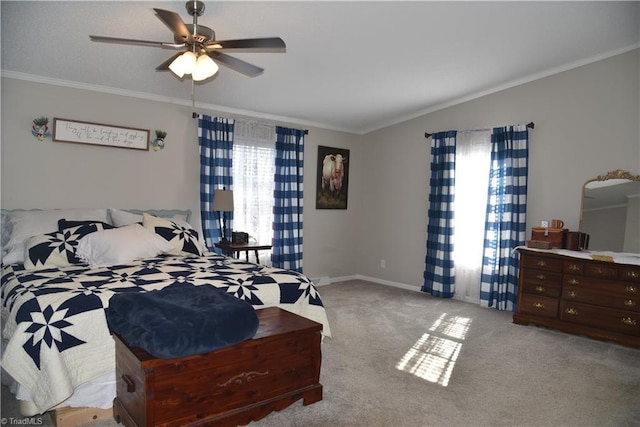 621 Southern Rd, King, NC 27021 - bedroom with carpet floors, crown molding, and ceiling fan