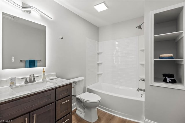 1732 Harrison Ave, Winston-Salem, NC 27105 - bathroom with wood finished floors, vanity, and shower / bath combination