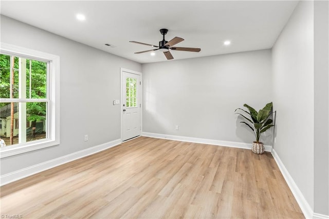 1732 Harrison Ave, Winston-Salem, NC 27105 - spare room featuring light wood-type flooring, recessed lighting, and ceiling fan
