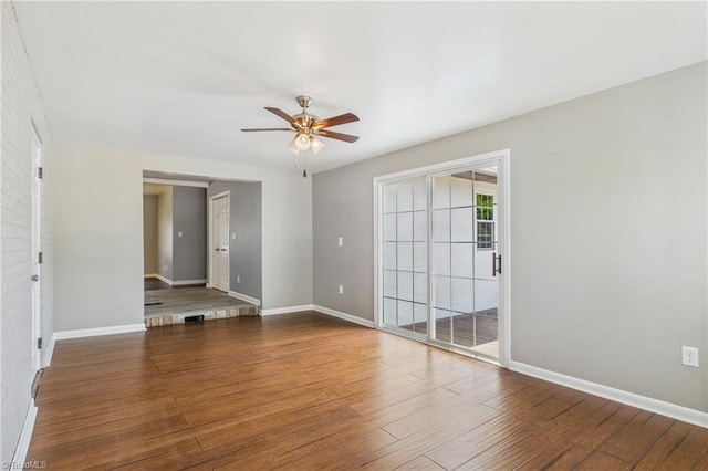 3640 Wyandotte Ave, Winston-Salem, NC 27127 - empty room featuring a ceiling fan and wood finished floors