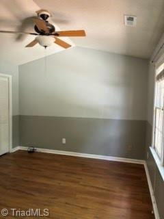 3569 Merry Ridge Rd, Tobaccoville, NC 27050 - empty room featuring ceiling fan, wood finished floors, and baseboards
