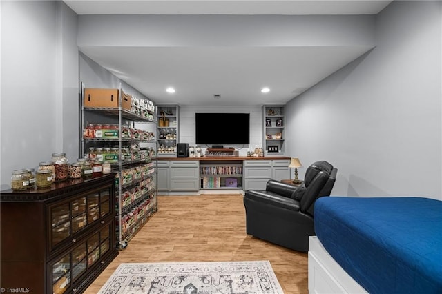 8483 Austin Hill Ln, Tobaccoville, NC 27050 - living room featuring light wood-type flooring and recessed lighting
