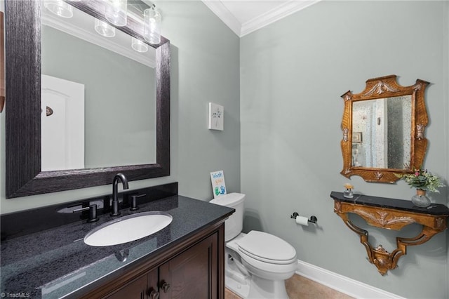 8483 Austin Hill Ln, Tobaccoville, NC 27050 - half bath featuring ornamental molding and vanity
