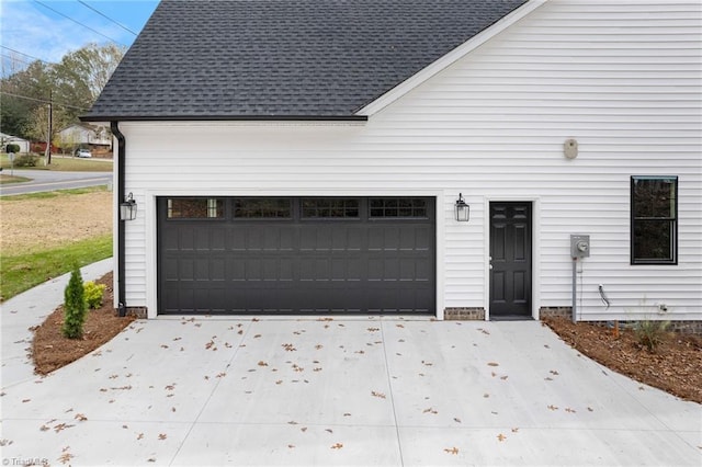 view of garage