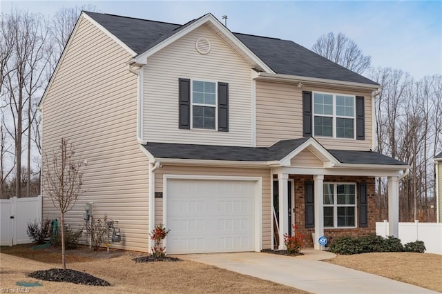 view of front of home with a garage