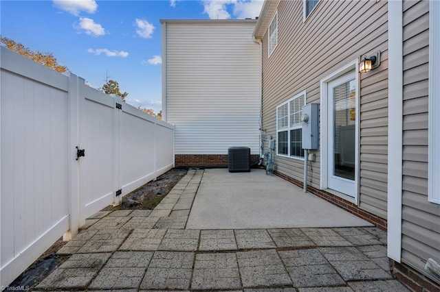 view of patio / terrace with central air condition unit