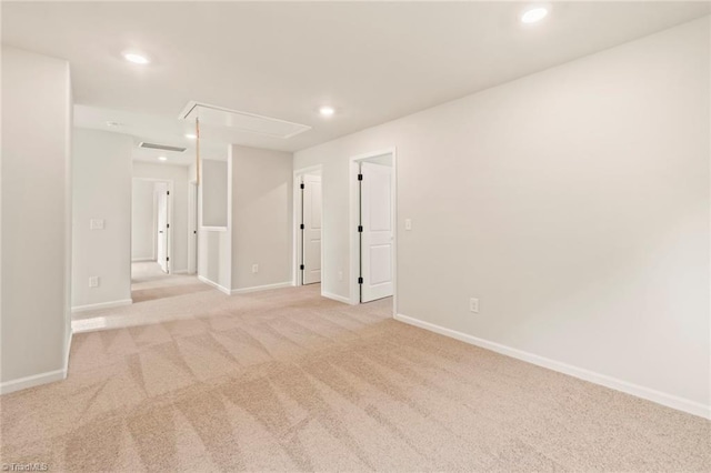 239 Dixieland Ct, King, NC 27021 - empty room with attic access, light colored carpet, and recessed lighting