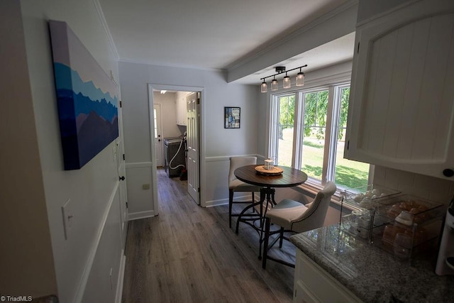 123 Greenbriar St, Mount Airy, NC 27030 - dining area with wood finished floors and crown molding