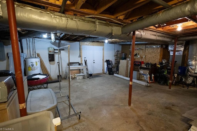 123 Greenbriar St, Mount Airy, NC 27030 - unfinished basement with water heater