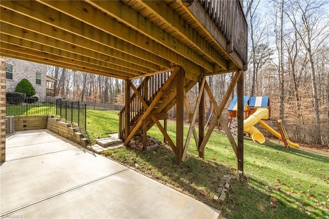 view of patio / terrace featuring central AC