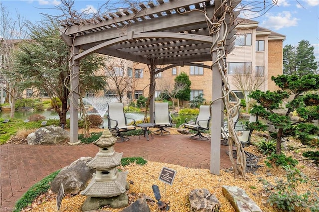 view of patio / terrace with a pergola