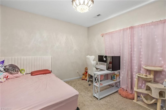 bedroom with carpet floors