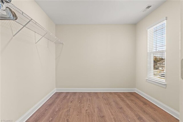 spacious closet with wood-type flooring