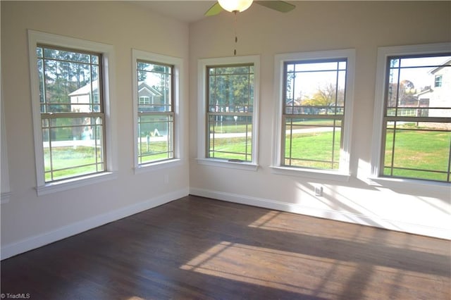 unfurnished sunroom featuring plenty of natural light