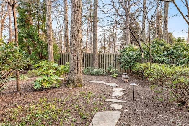 view of yard with fence