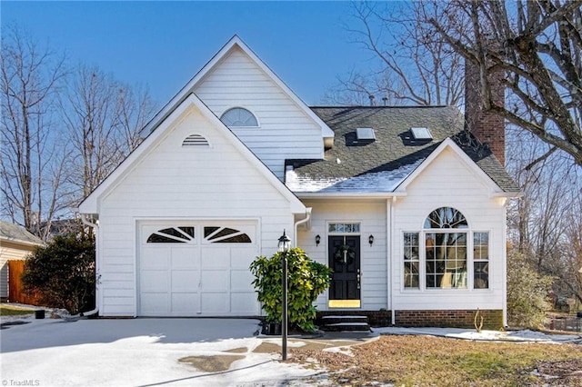 view of front of house with a garage