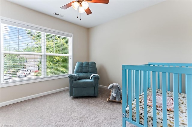 822 Blue Lake Dr, Mebane, NC 27302 - carpeted bedroom with a nursery area and a ceiling fan