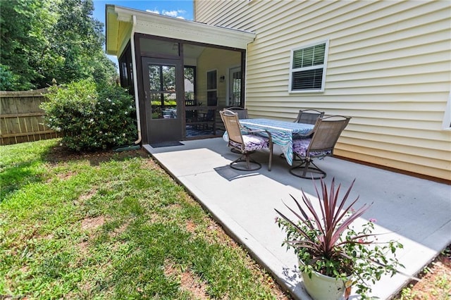 822 Blue Lake Dr, Mebane, NC 27302 - view of patio / terrace with a sunroom