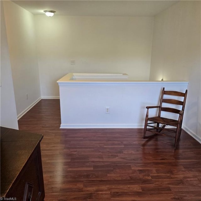 interior space with baseboards and dark wood finished floors