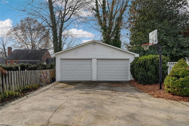 view of garage