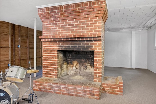503 Tarleton Ave, Burlington, NC 27215 - detailed view of a fireplace and carpet floors
