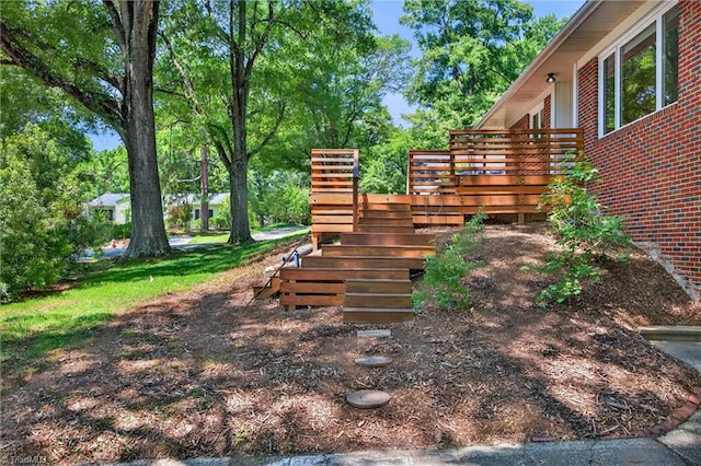 503 Tarleton Ave, Burlington, NC 27215 - view of yard with a wooden deck