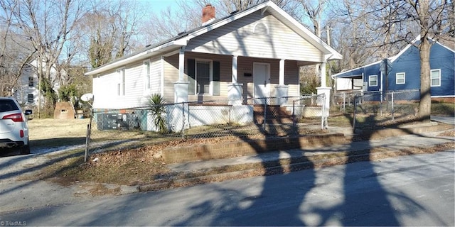 bungalow-style house with covered porch