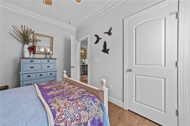653 Piedmont Crossing Dr, High Point, NC 27265 - bedroom featuring ornamental molding, light wood-style flooring, and ceiling fan