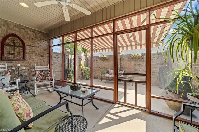 653 Piedmont Crossing Dr, High Point, NC 27265 - sunroom / solarium featuring a ceiling fan