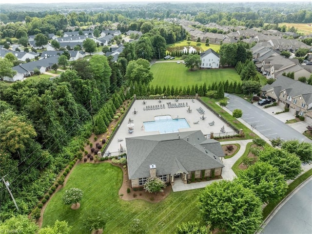 653 Piedmont Crossing Dr, High Point, NC 27265 - aerial perspective of suburban area featuring a pool area