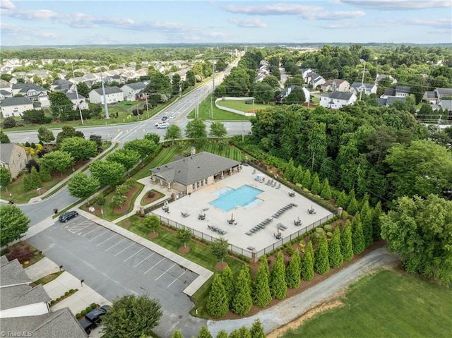 653 Piedmont Crossing Dr, High Point, NC 27265 - aerial perspective of suburban area with a pool
