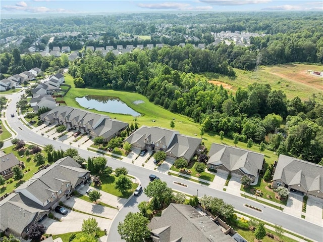 653 Piedmont Crossing Dr, High Point, NC 27265 - aerial view of residential area featuring a large body of water and a heavily wooded area