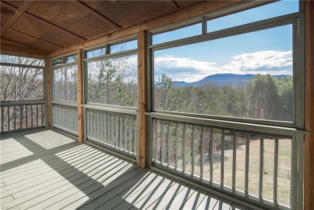 1310 Lynchburg Rd, Westfield, NC 27053 - unfurnished sunroom with a mountain view and a view of trees