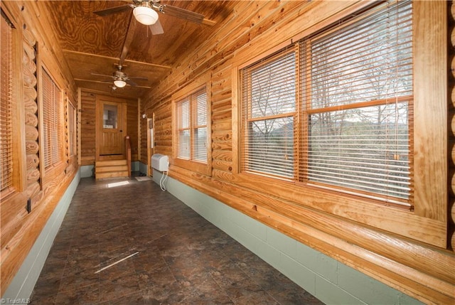 1310 Lynchburg Rd, Westfield, NC 27053 - corridor featuring wooden ceiling and rustic walls