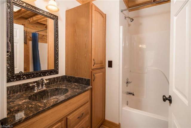 1310 Lynchburg Rd, Westfield, NC 27053 - full bathroom featuring shower / bath combo with shower curtain and vanity