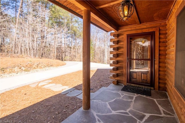 1310 Lynchburg Rd, Westfield, NC 27053 - view of exterior entry featuring log exterior