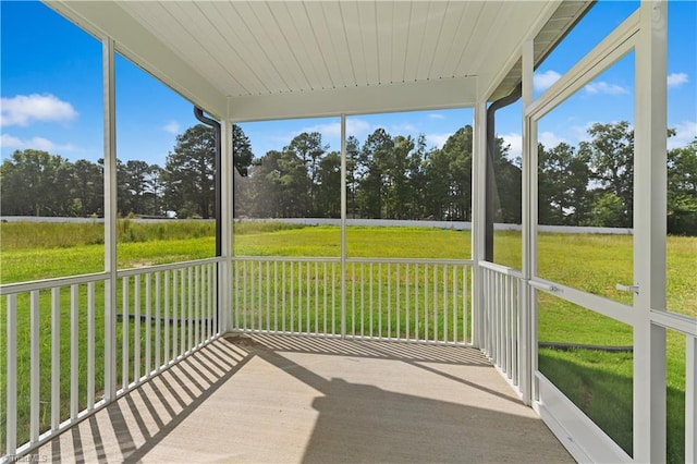 view of unfurnished sunroom