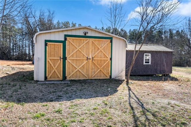 view of shed