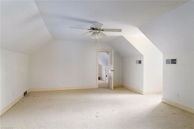 515 N Pine Valley Rd N, Winston-Salem, NC 27106 - additional living space with lofted ceiling, light carpet, and a ceiling fan