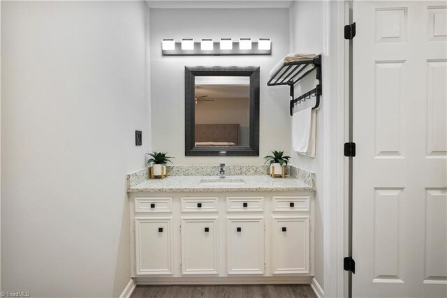 2913 Burke Place Ct, Winston-Salem, NC 27103 - bathroom featuring wood finished floors, vanity, and baseboards