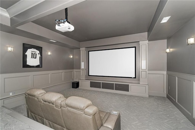 6323 Nesting Way, Oak Ridge, NC 27310 - carpeted home theater featuring wainscoting and a decorative wall