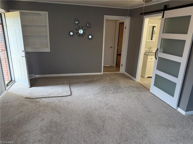 1632 Sanford Dr, Winston-Salem, NC 27105 - interior space with light carpet, baseboards, and ornamental molding