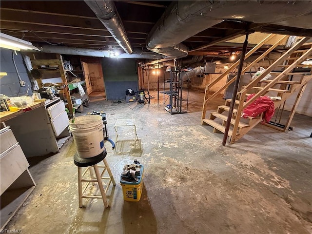 1632 Sanford Dr, Winston-Salem, NC 27105 - unfinished basement with stairway
