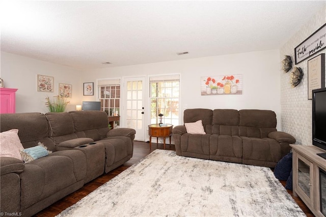 3950 Valley Ct Unit E, Winston-Salem, NC 27106 - living room with dark wood-style flooring