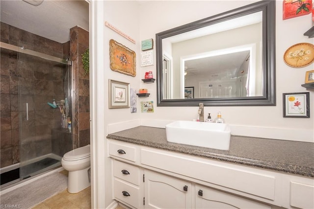 3950 Valley Ct Unit E, Winston-Salem, NC 27106 - bathroom with vanity, toilet, and a shower stall